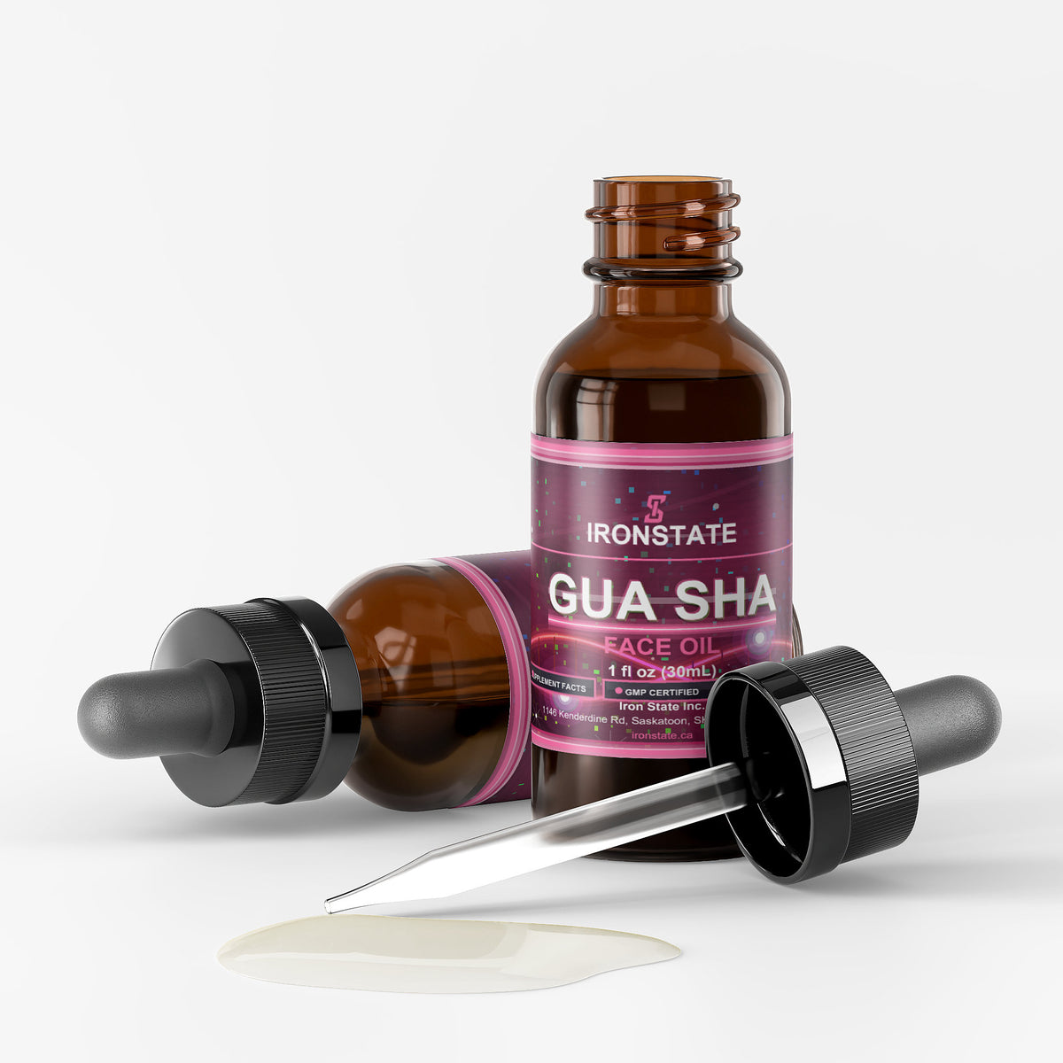 IRONSTATE Gua Sha Face Oil - side view