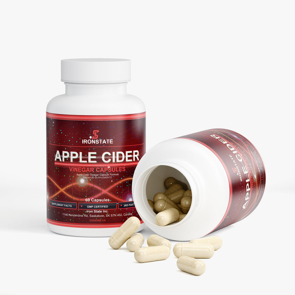 IRONSTATE Apple Cider Vinegar Capsules - side view