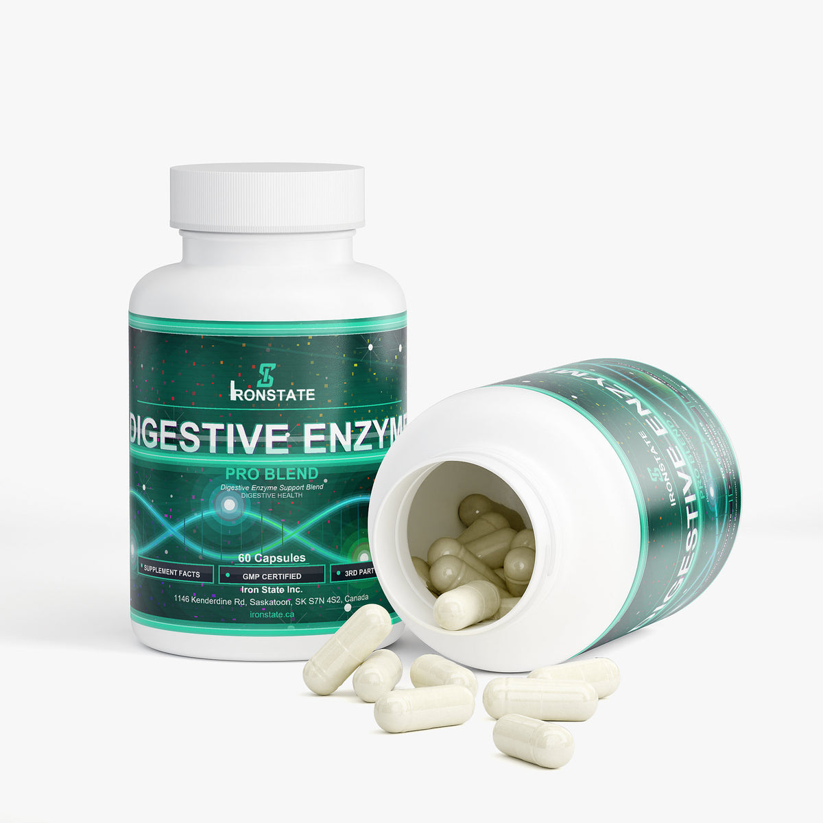 IRONSTATE Digestive Enzyme Pro Blend - side view
