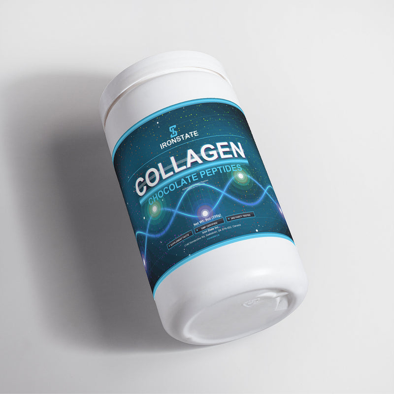 IRONSTATE Grass-Fed Collagen Peptides Powder (Chocolate) - back view