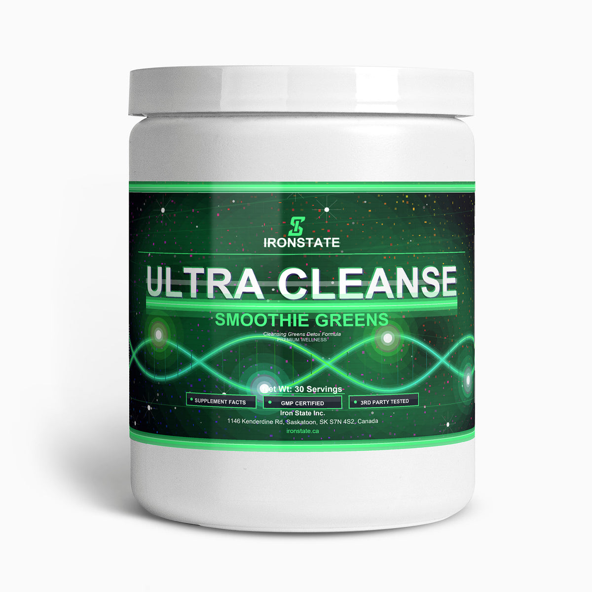 IRONSTATE Ultra Cleanse Smoothie Greens - front view
