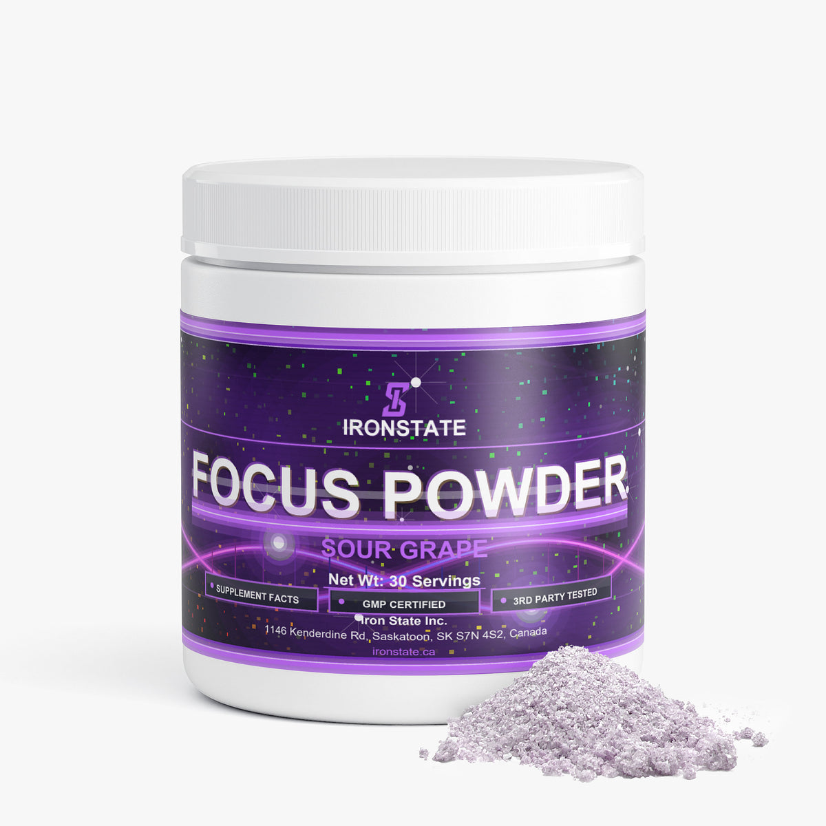 IRONSTATE Focus Powder (Sour Grape) - back view