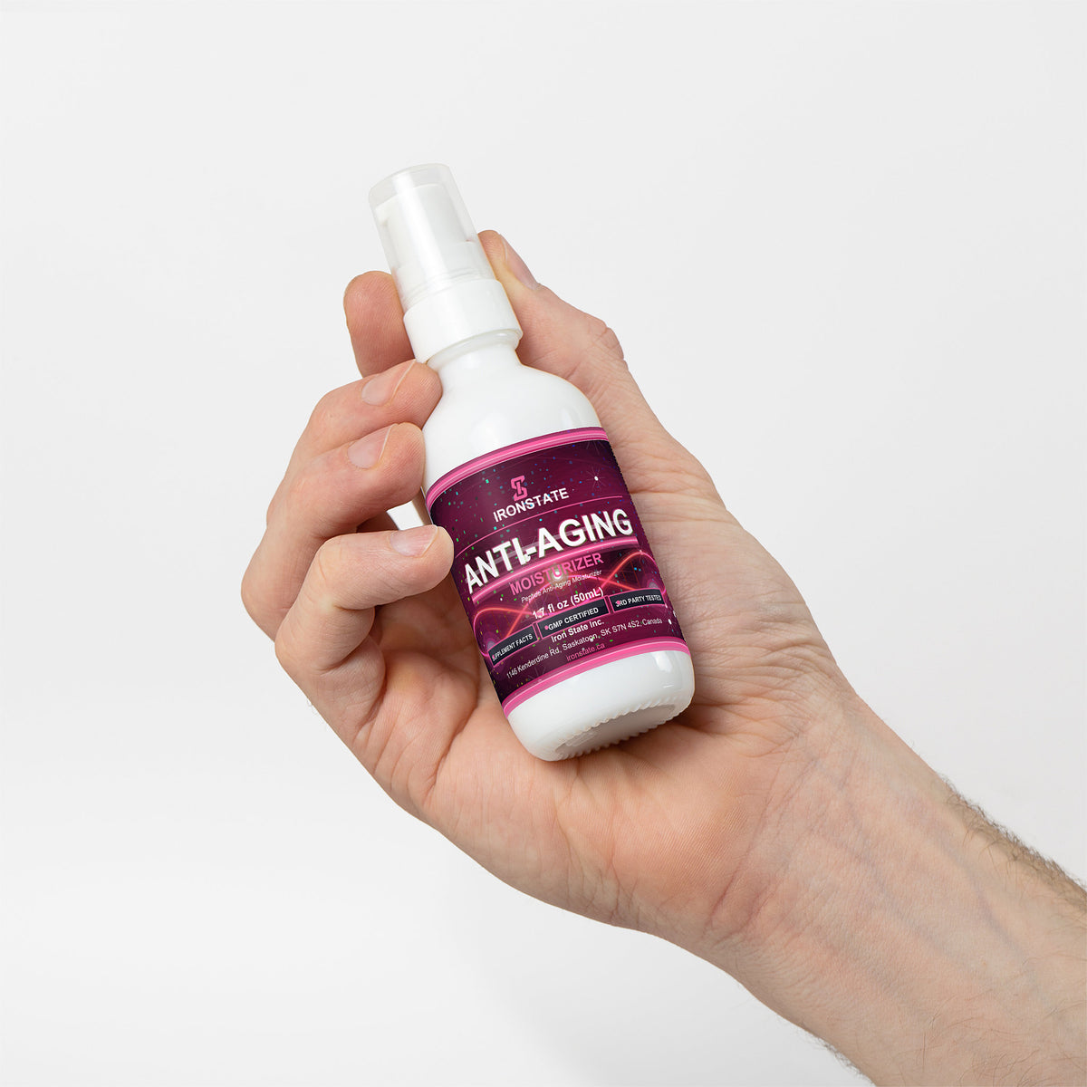 IRONSTATE Anti Aging Moisturizer - back view
