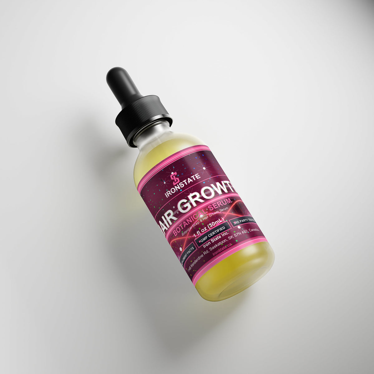 IRONSTATE Botanical Hair Growth Serum - back view