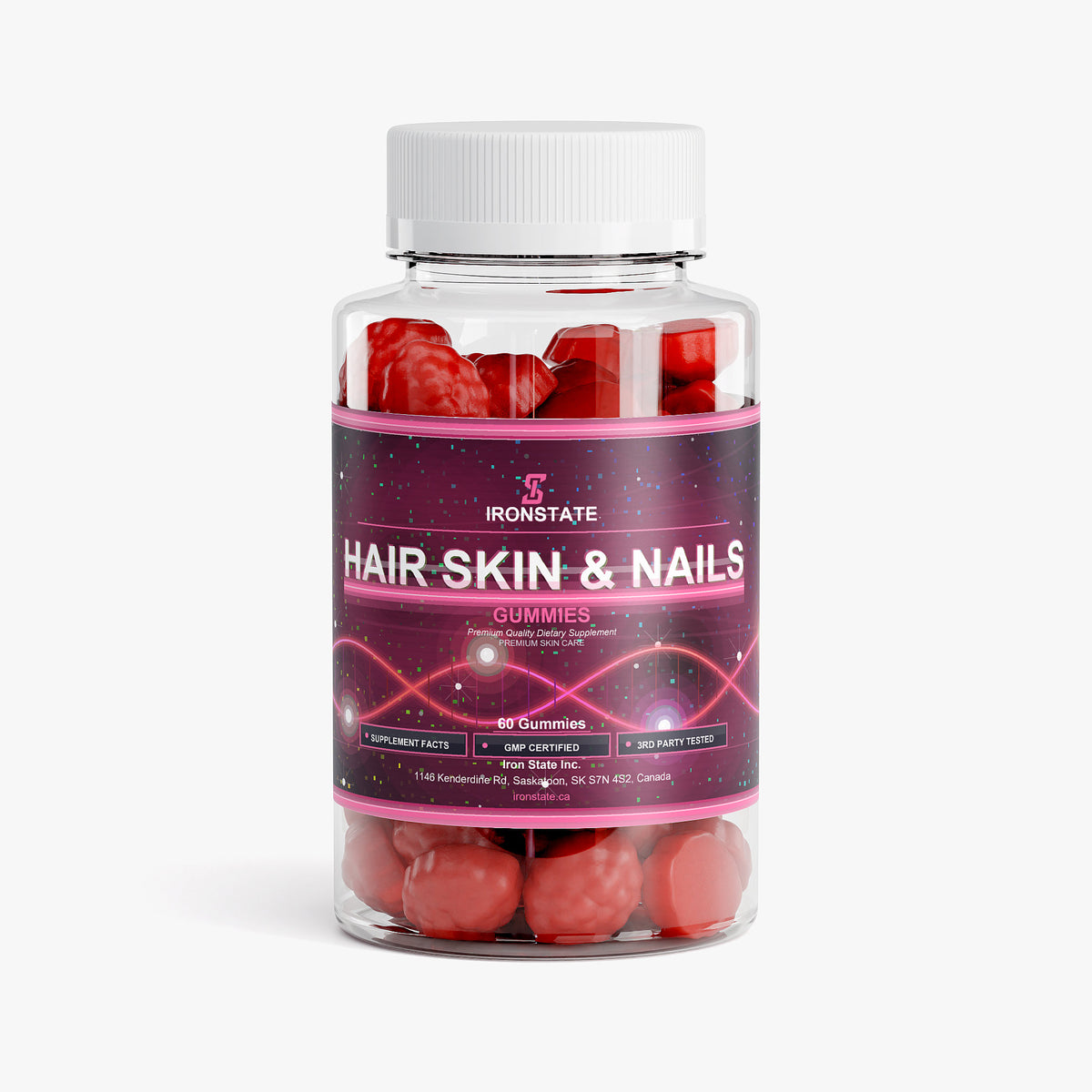 IRONSTATE Hair, Skin & Nails Gummies - front view