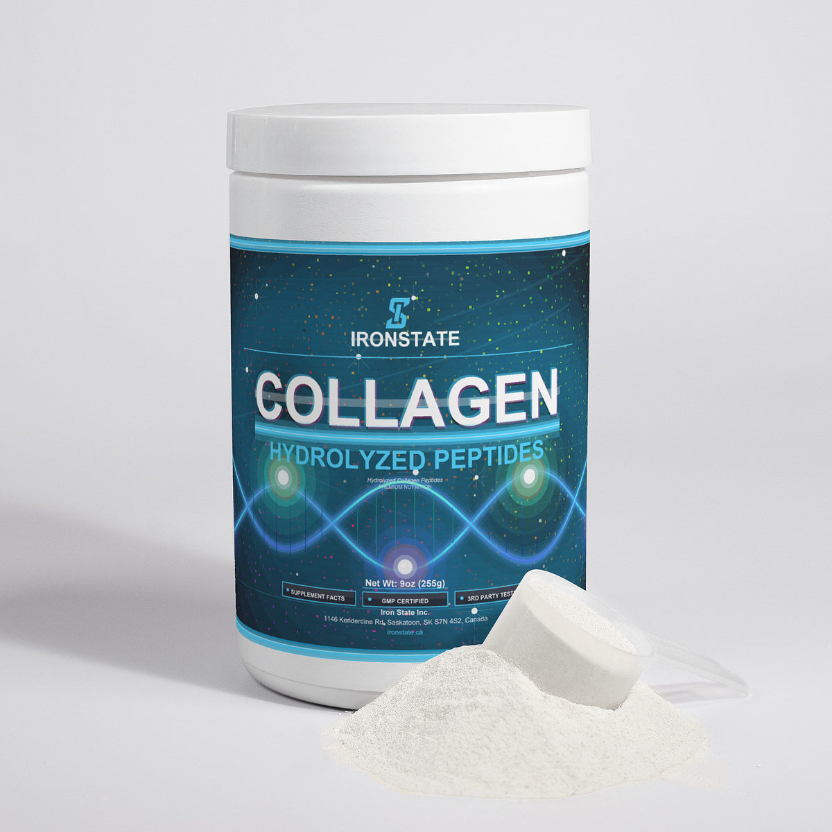 IRONSTATE Grass-Fed Hydrolyzed Collagen Peptides - side view