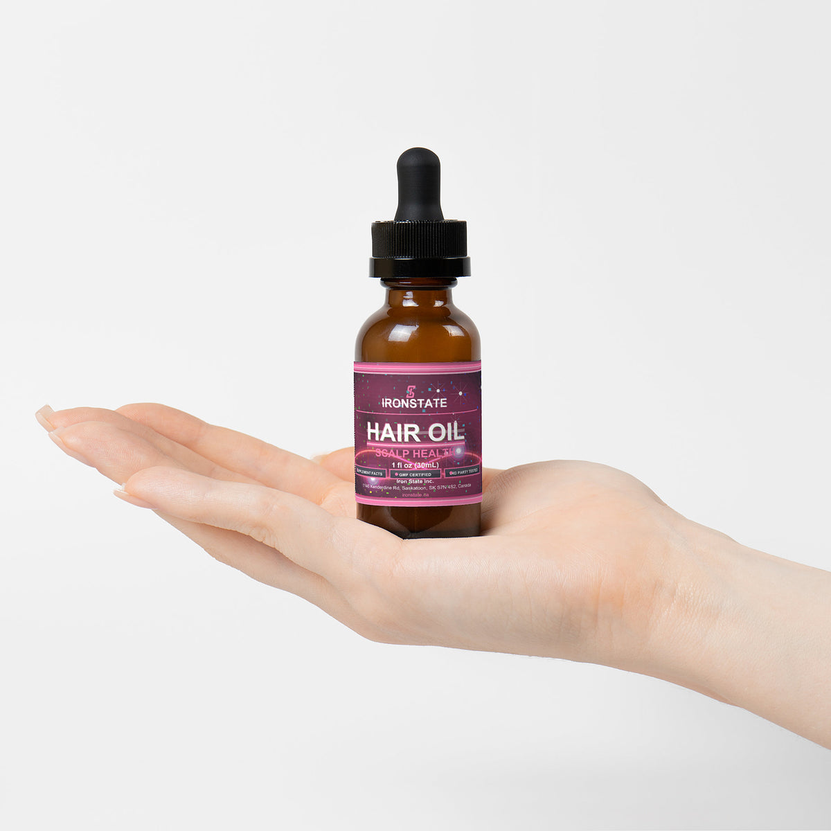 IRONSTATE Hair Oil for Scalp Health and Hair Growth - full product