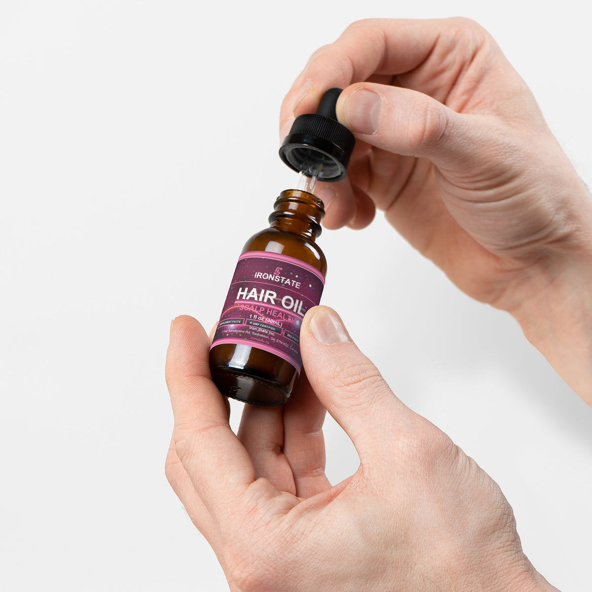 IRONSTATE Hair Oil for Scalp Health and Hair Growth - lifestyle shot
