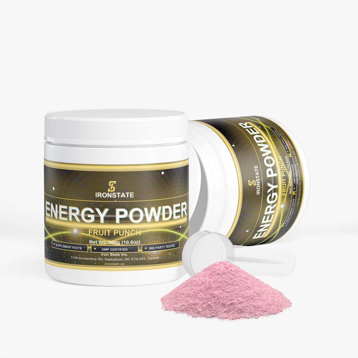 IRONSTATE Energy Powder (Fruit Punch) - side view