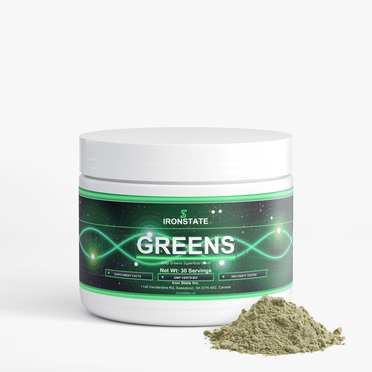 IRONSTATE Greens Superfood - back view
