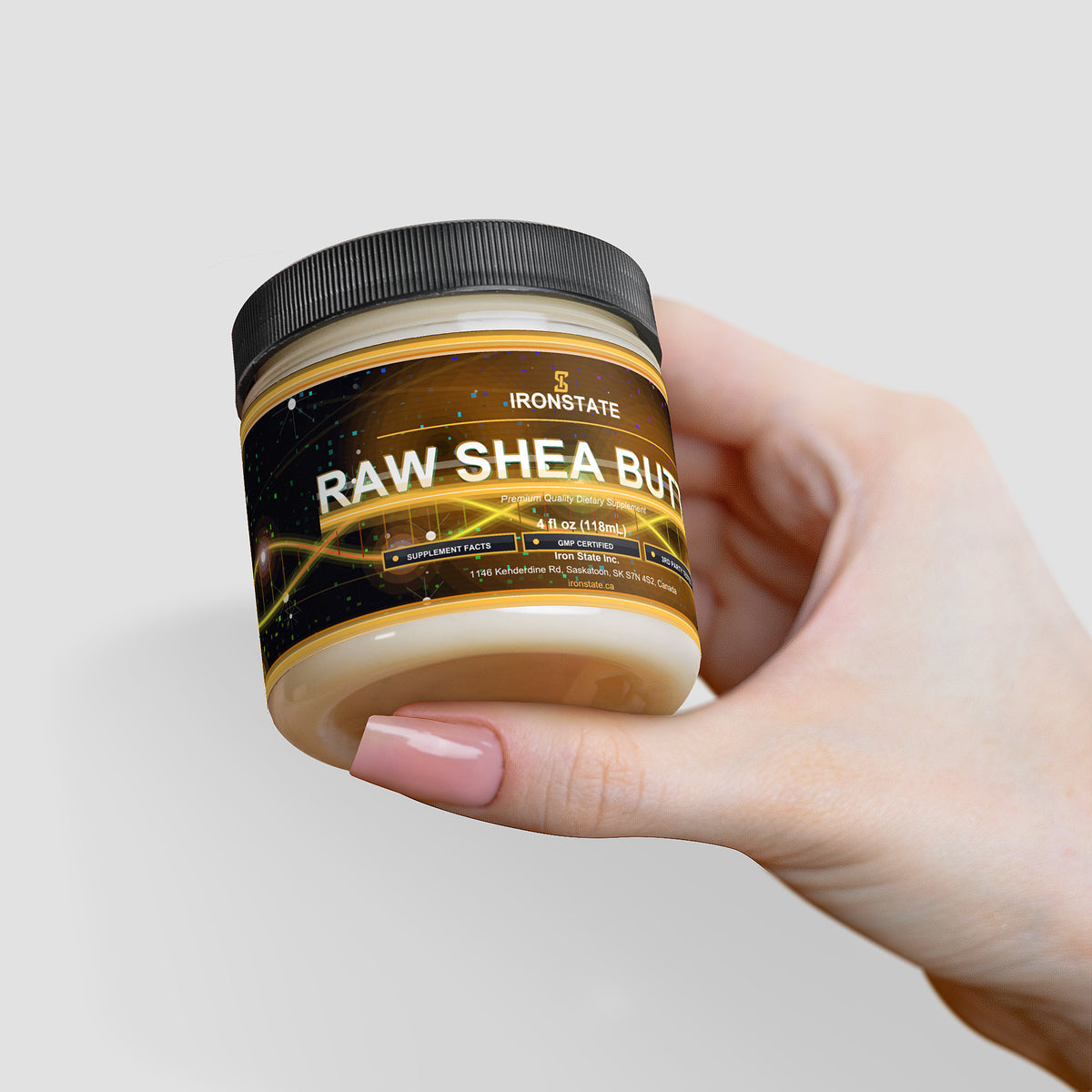 IRONSTATE Raw Shea Butter - logo close-up