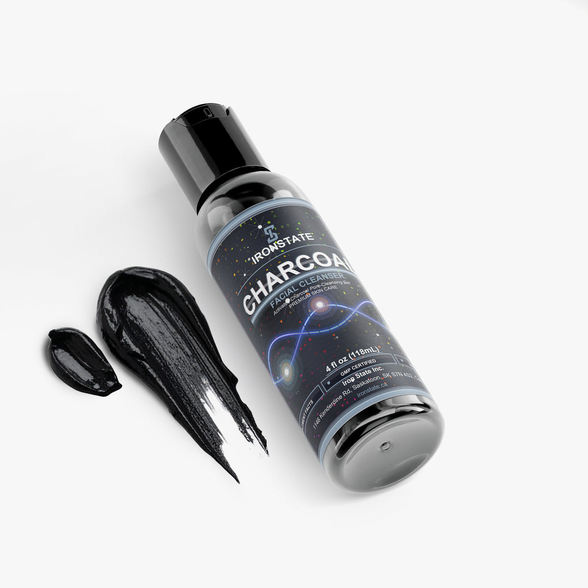 IRONSTATE Charcoal Facial Cleanser - back view