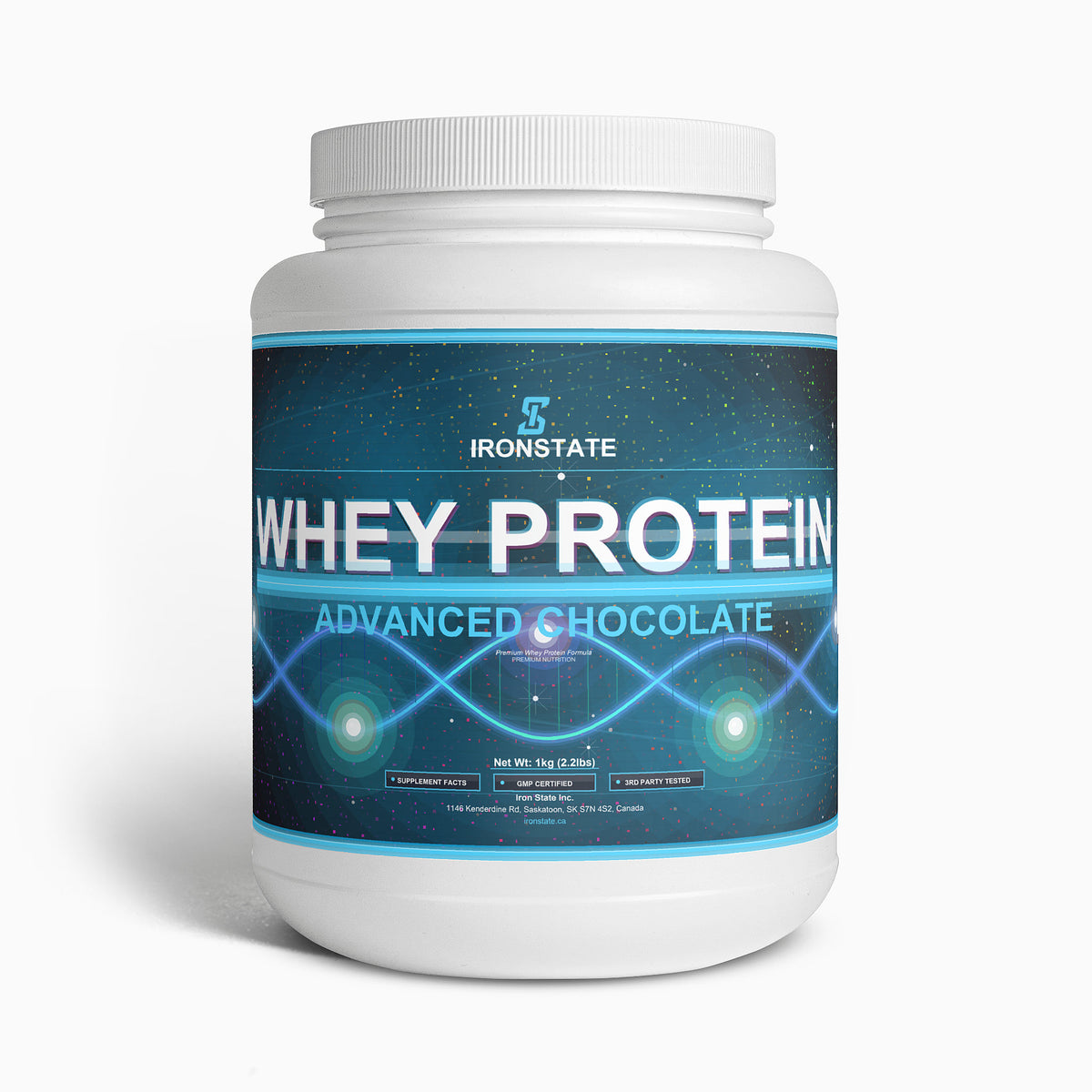 IRONSTATE Advanced 100% Whey Protein Isolate (Chocolate) - front view