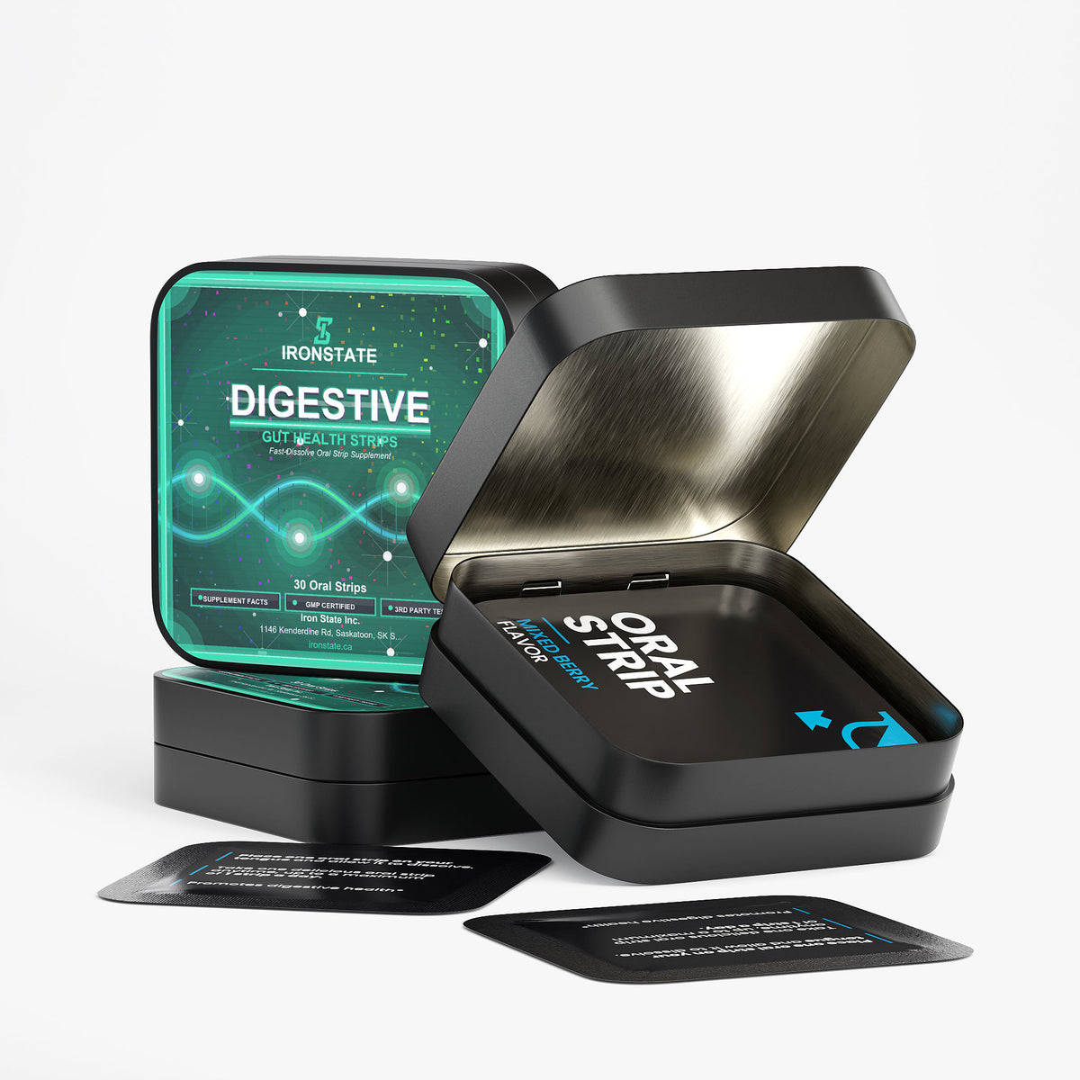 IRONSTATE Digestive + Gut Health Strips - side view
