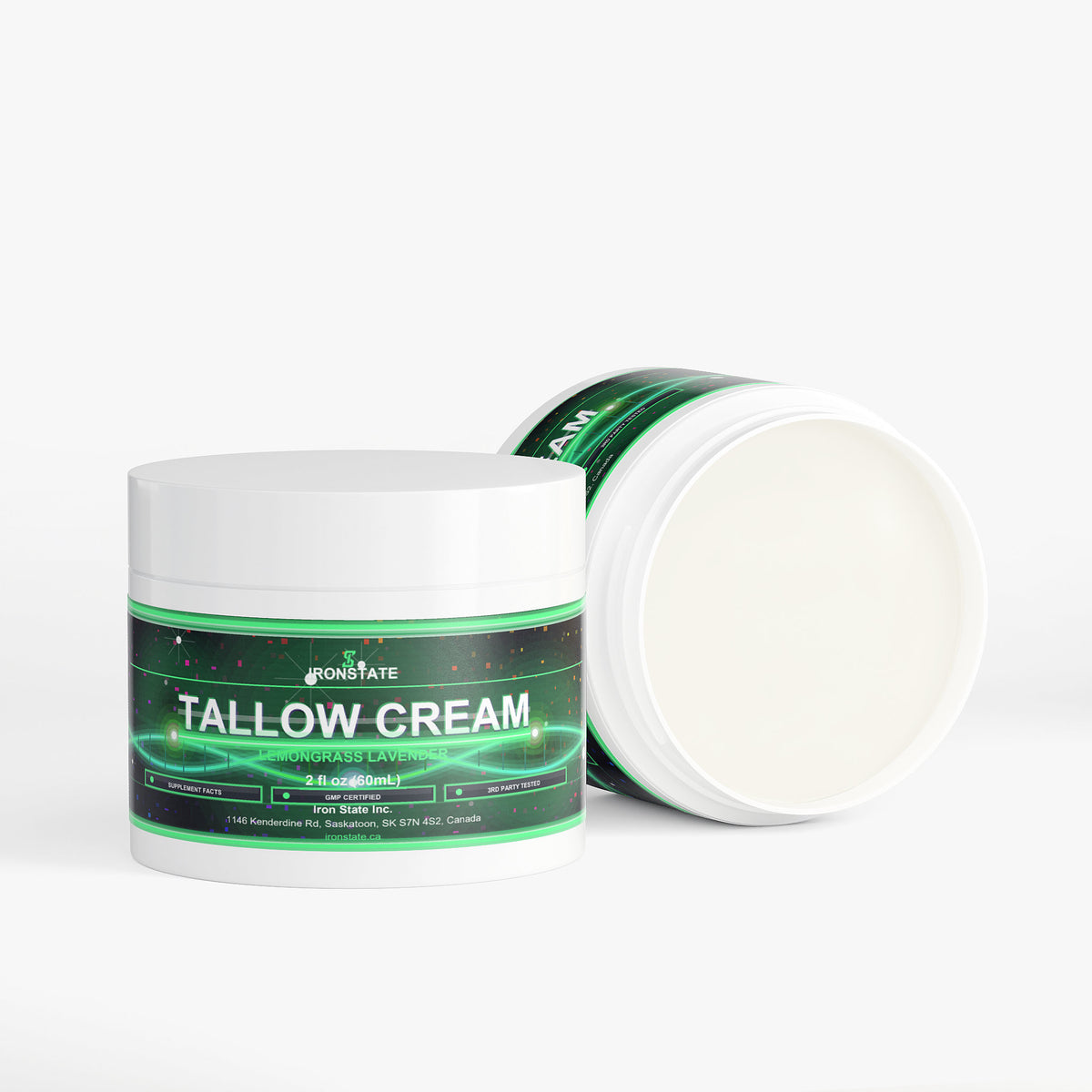 IRONSTATE Tallow Cream Lemongrass & Lavender - side view