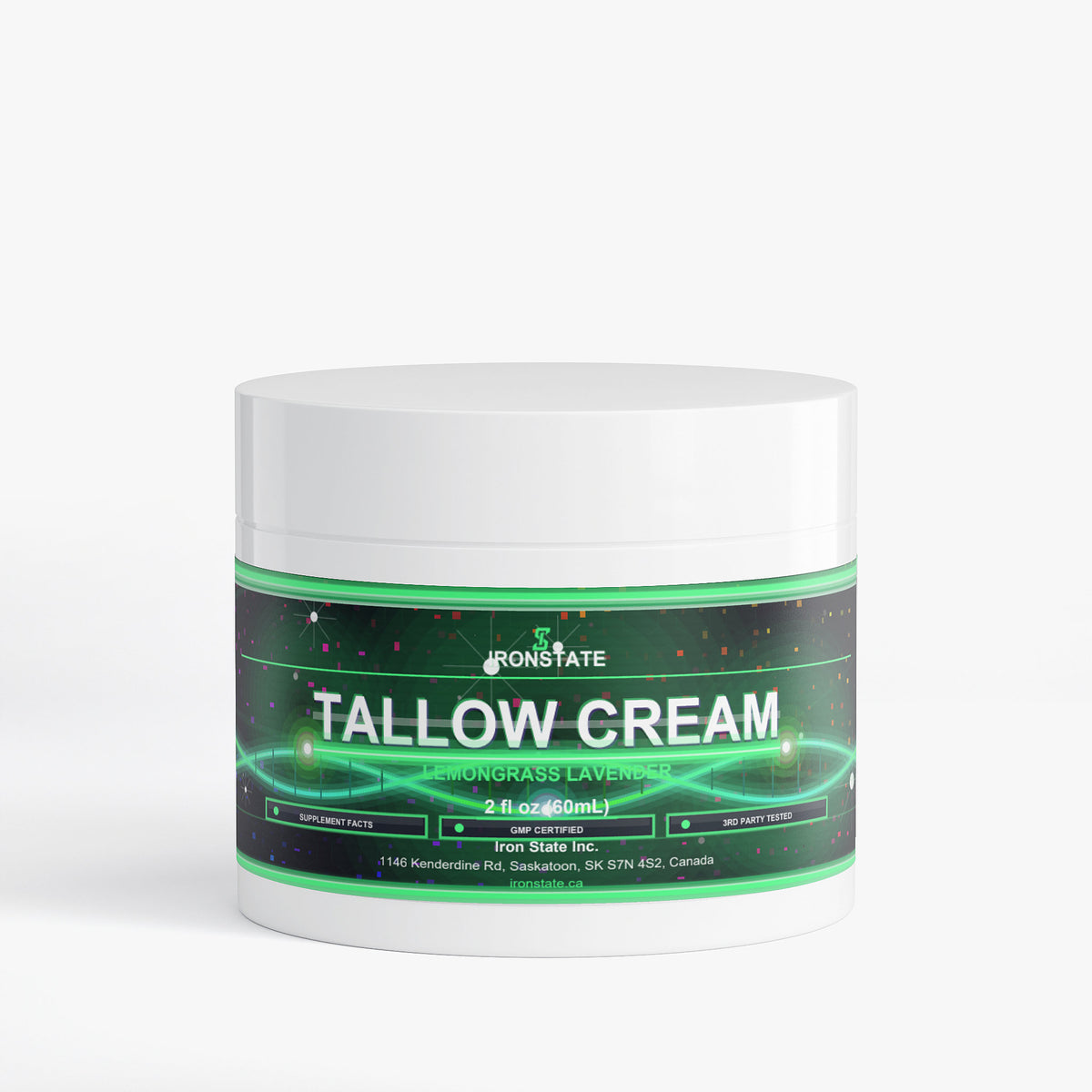 IRONSTATE Tallow Cream Lemongrass & Lavender - front view