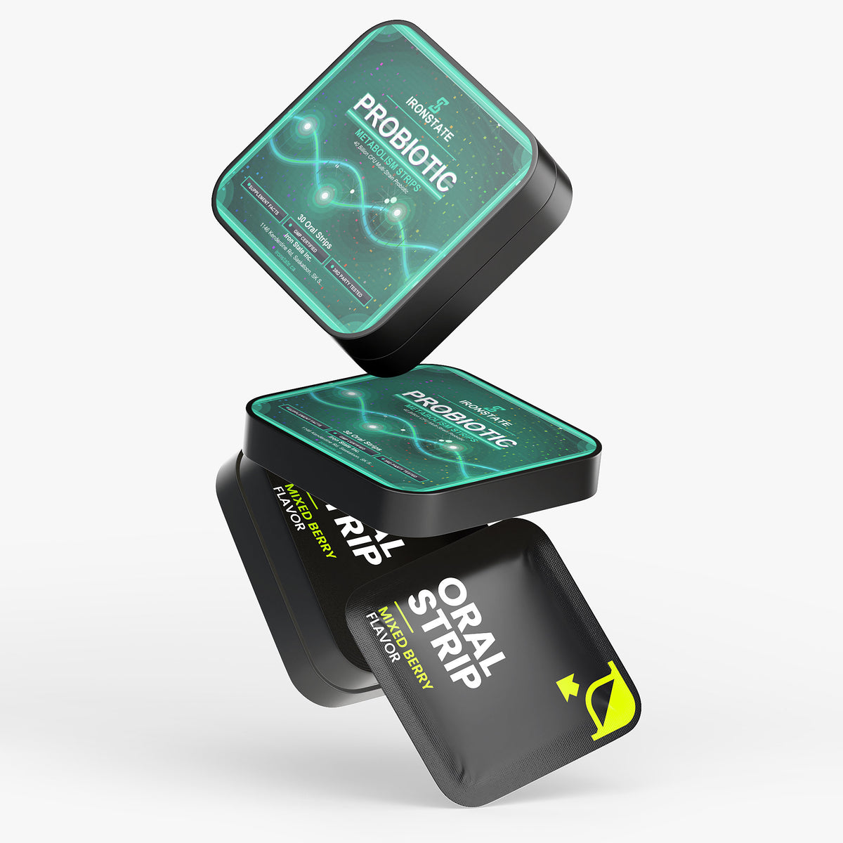IRONSTATE Probiotic + Metabolism Strips - detail view