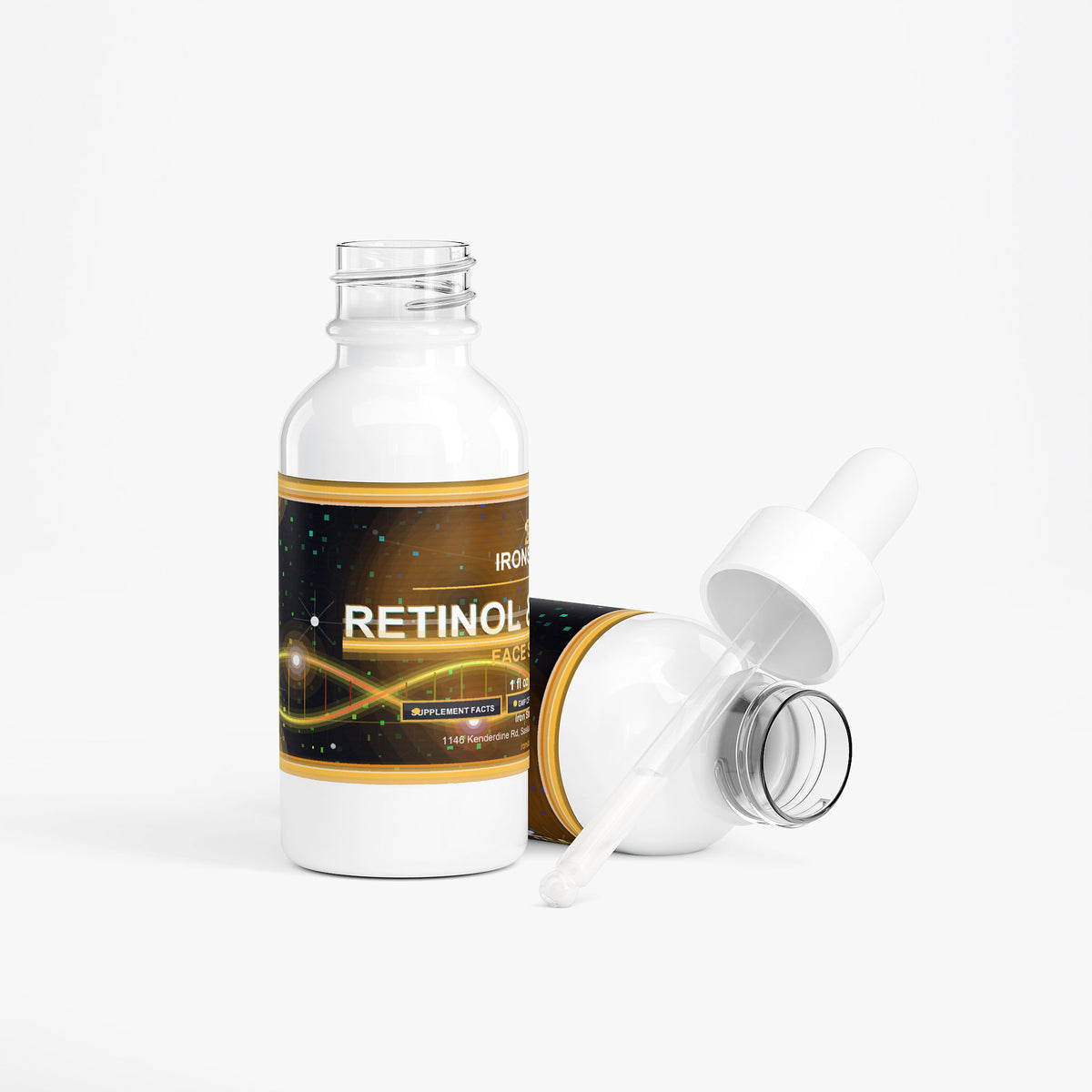 IRONSTATE Retinol and Peptide Face Serum - side view