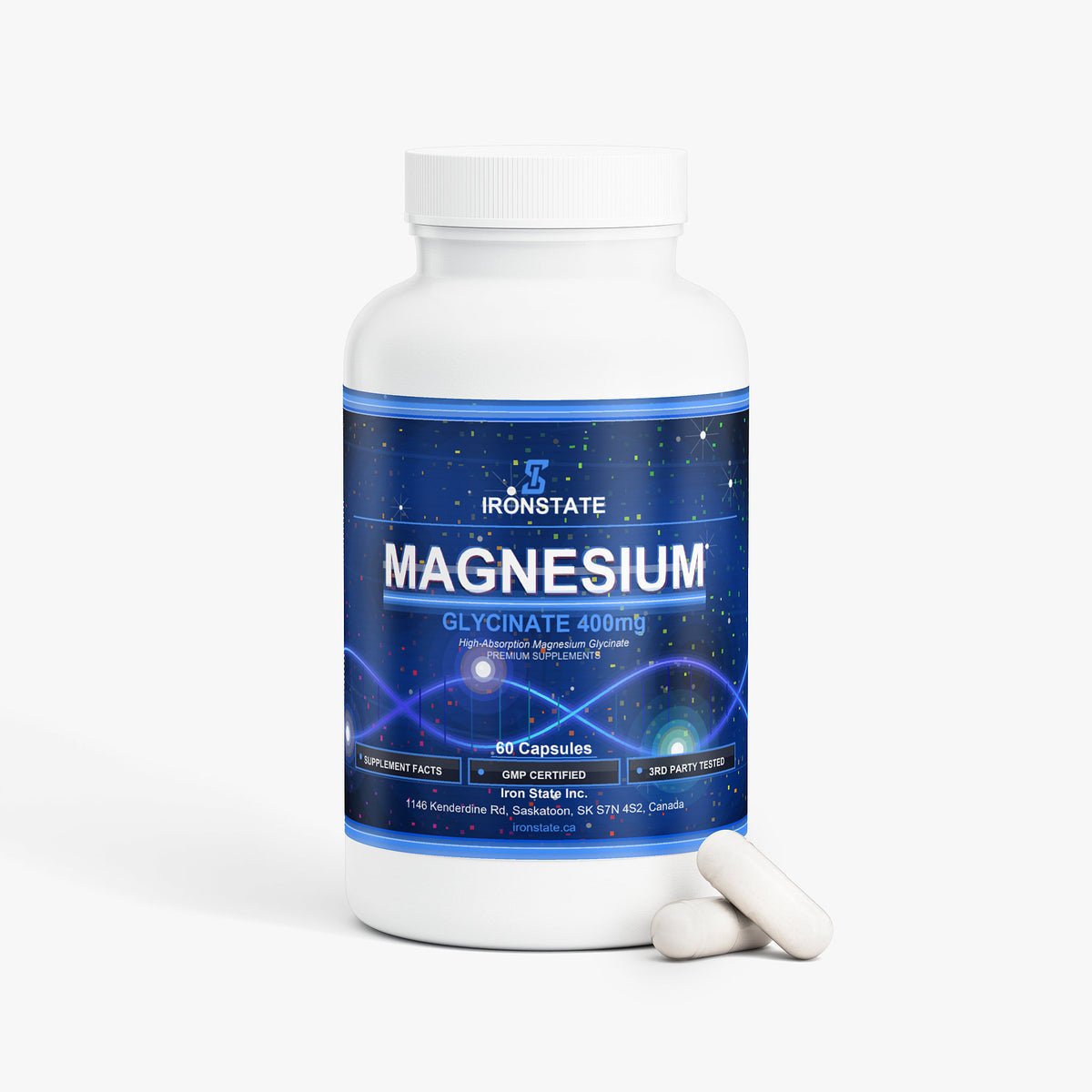 IRONSTATE Magnesium Glycinate - back view