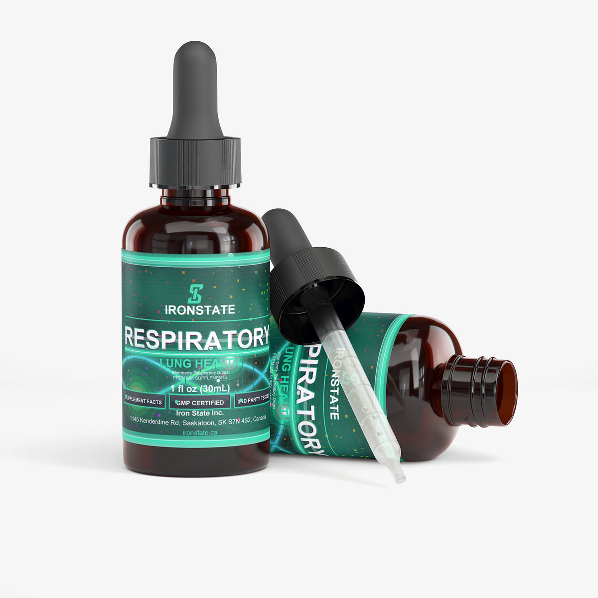IRONSTATE Respiratory & Lung Health Drops - side view