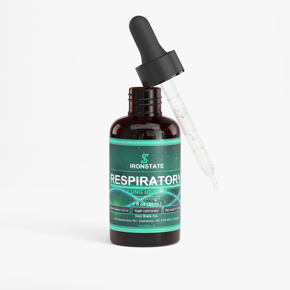IRONSTATE Respiratory & Lung Health Drops - back view