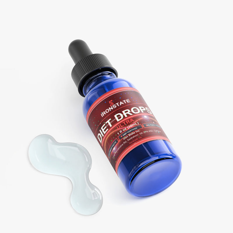IRONSTATE Diet Drops Ultra 1 oz - back view