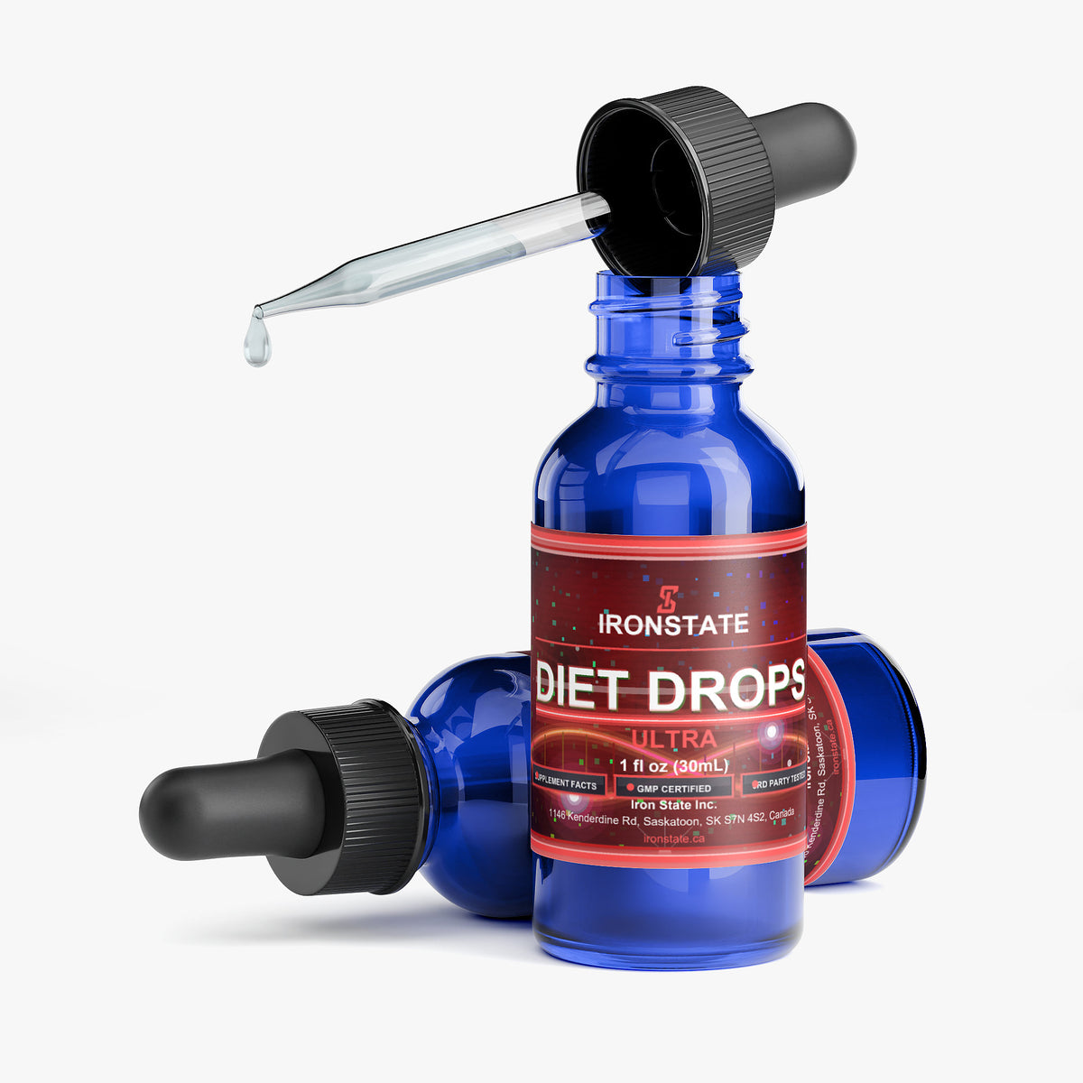 IRONSTATE Diet Drops Ultra 1 oz - side view