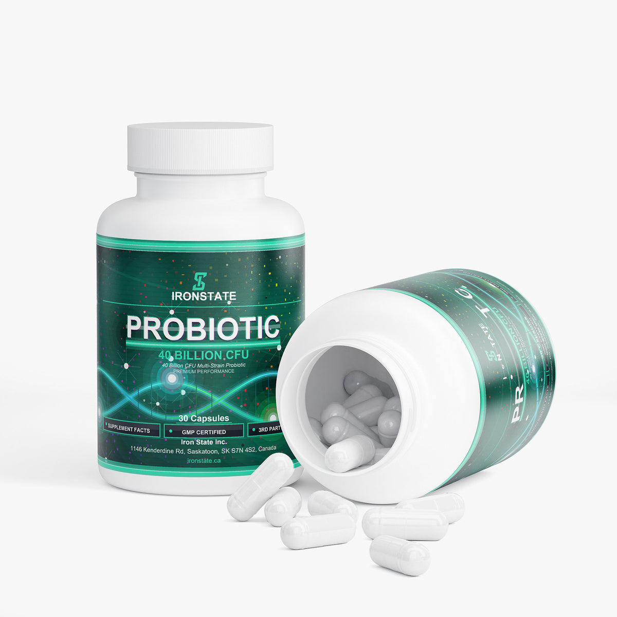 IRONSTATE Probiotic 40 Billion CFU - side view