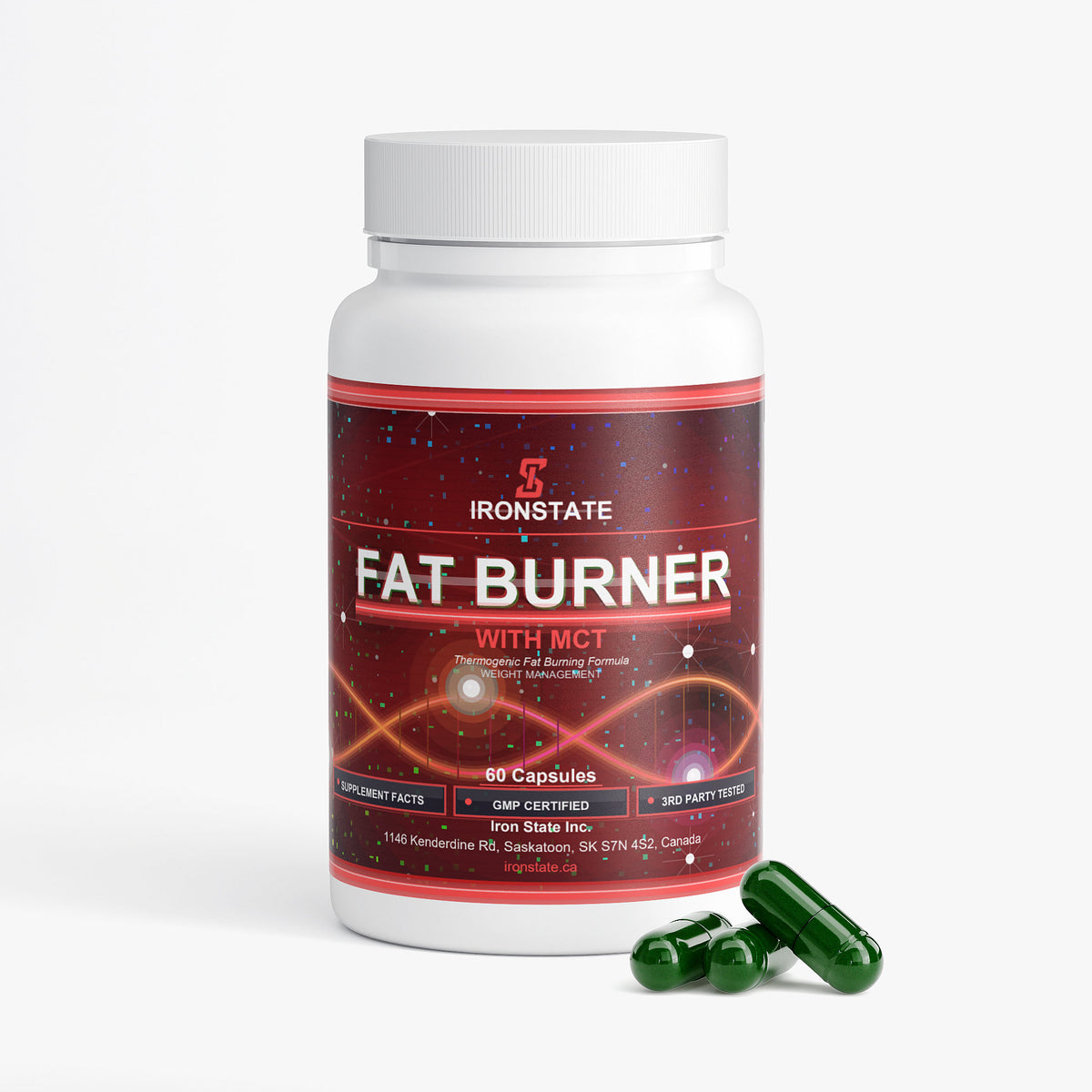 IRONSTATE Fat Burner with MCT - back view