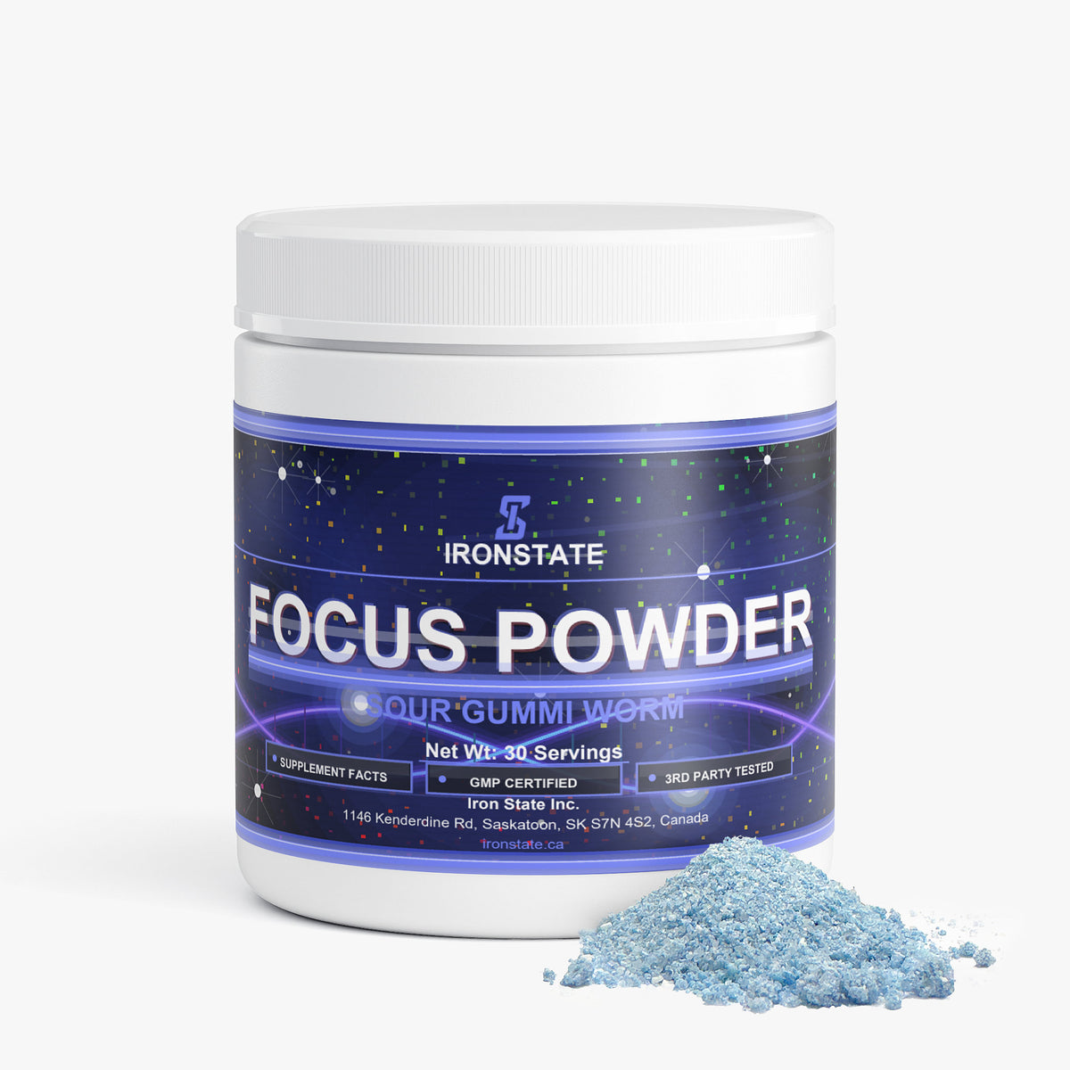 IRONSTATE Pre-State Focus Powder (Sour Gummi Worm) - back view