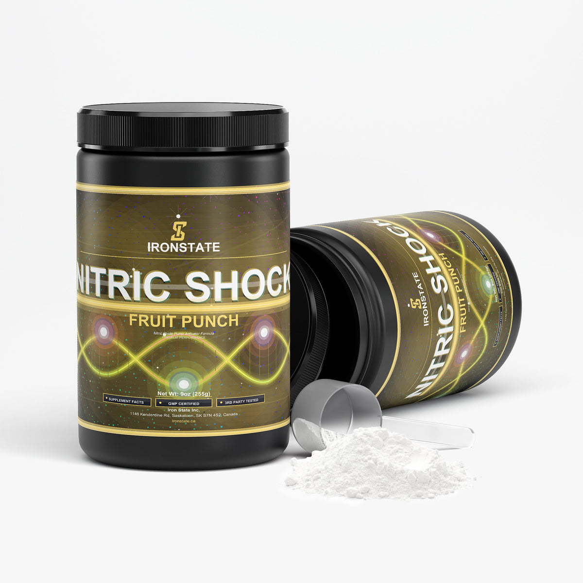 IRONSTATE Nitric Shock Pre-Forge Powder (Fruit Punch) - side view