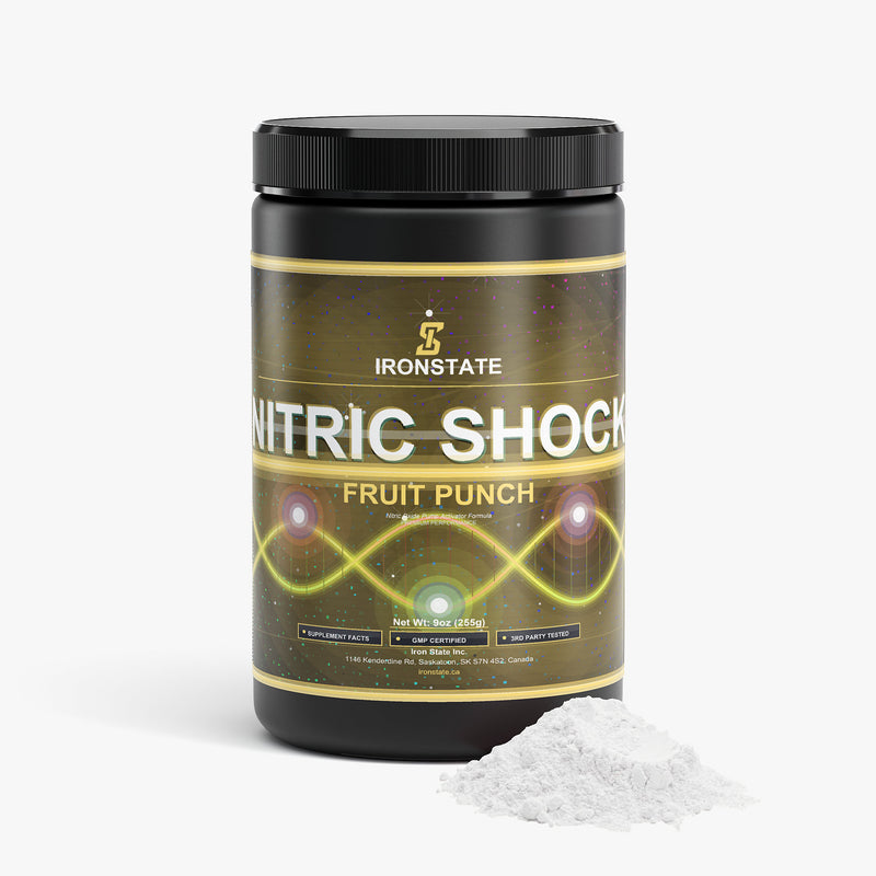 IRONSTATE Nitric Shock Pre-Forge Powder (Fruit Punch) - back view
