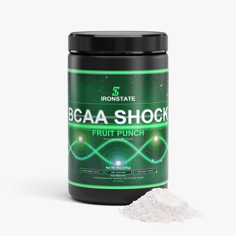 IRONSTATE BCAA Shock Powder (Fruit Punch) - back view