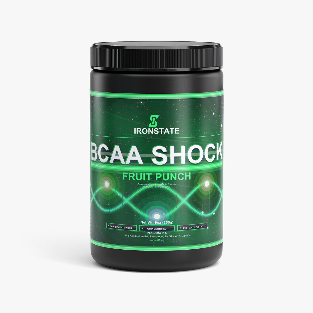 IRONSTATE BCAA Shock Powder (Fruit Punch) - front view