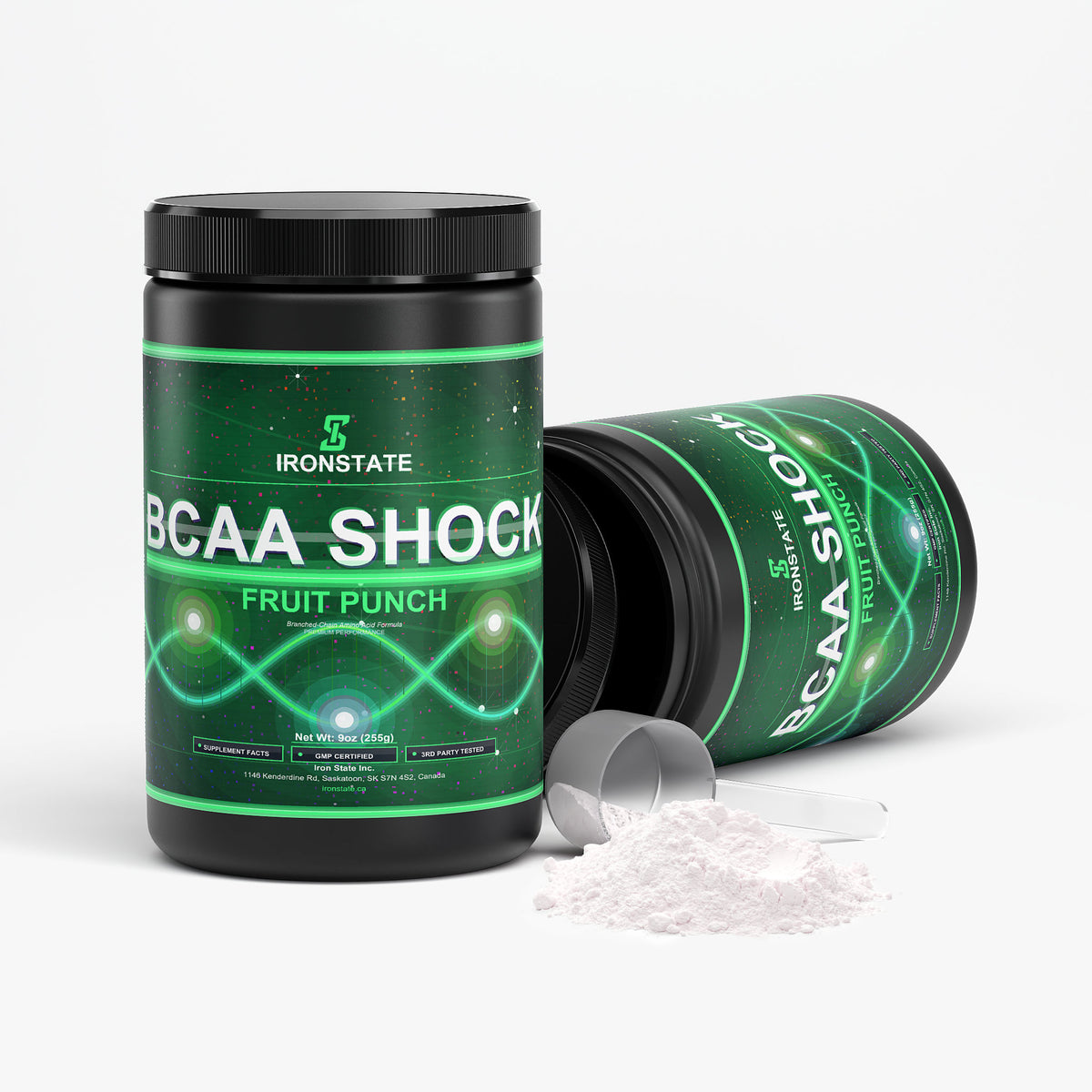 IRONSTATE BCAA Shock Powder (Fruit Punch) - side view
