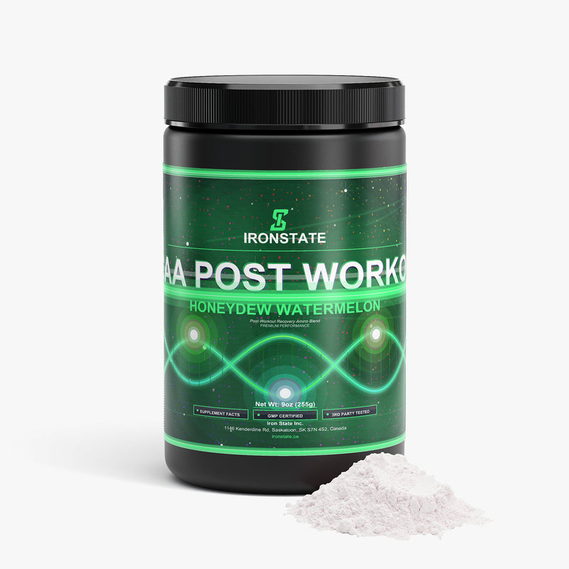 IRONSTATE BCAA Post Workout Powder (Honeydew/Watermelon) - back view