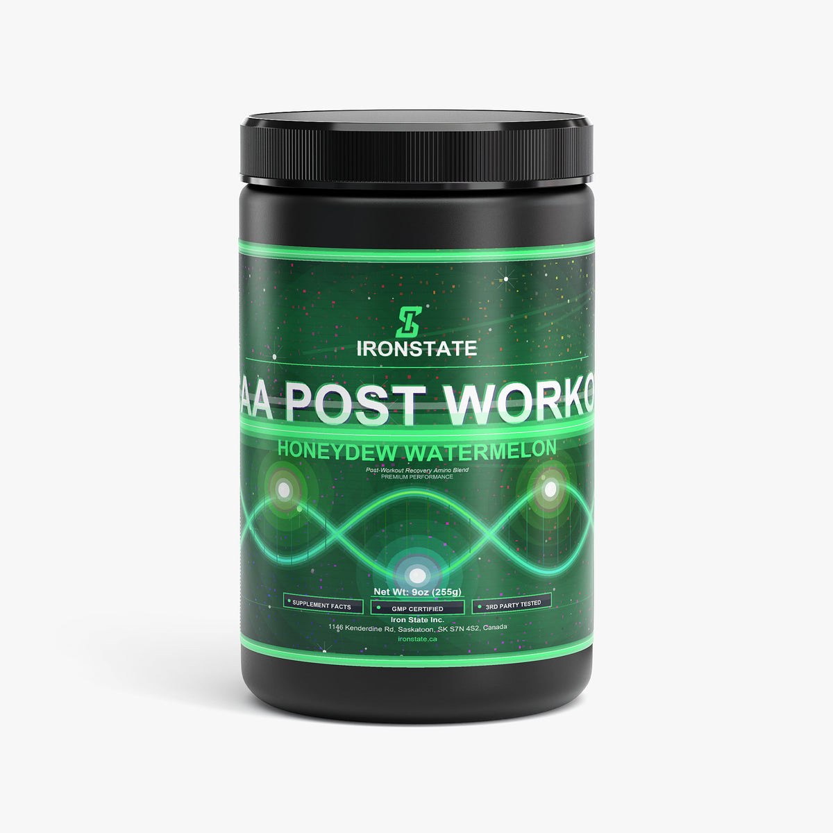 IRONSTATE BCAA Post Workout Powder (Honeydew/Watermelon) - front view