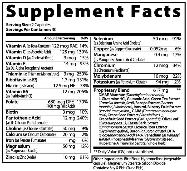 IRONSTATE Brain & Focus Formula - full product