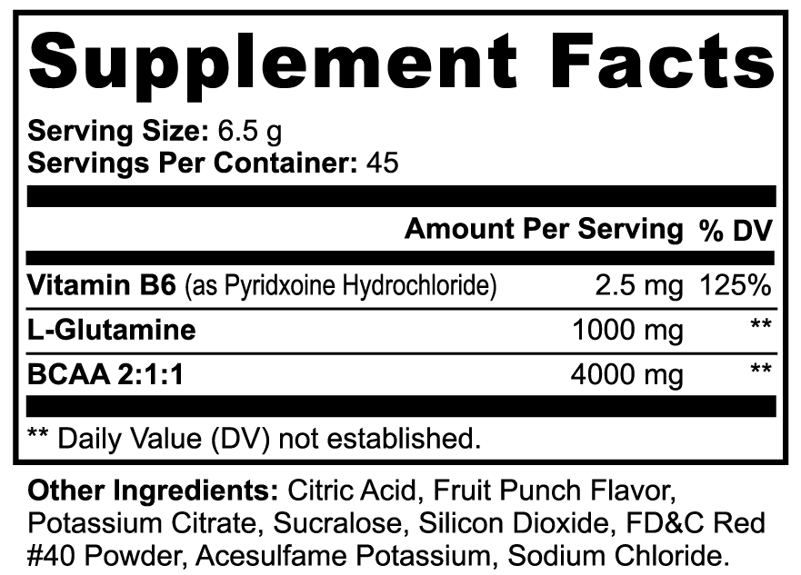 IRONSTATE BCAA Shock Powder (Fruit Punch) - full product