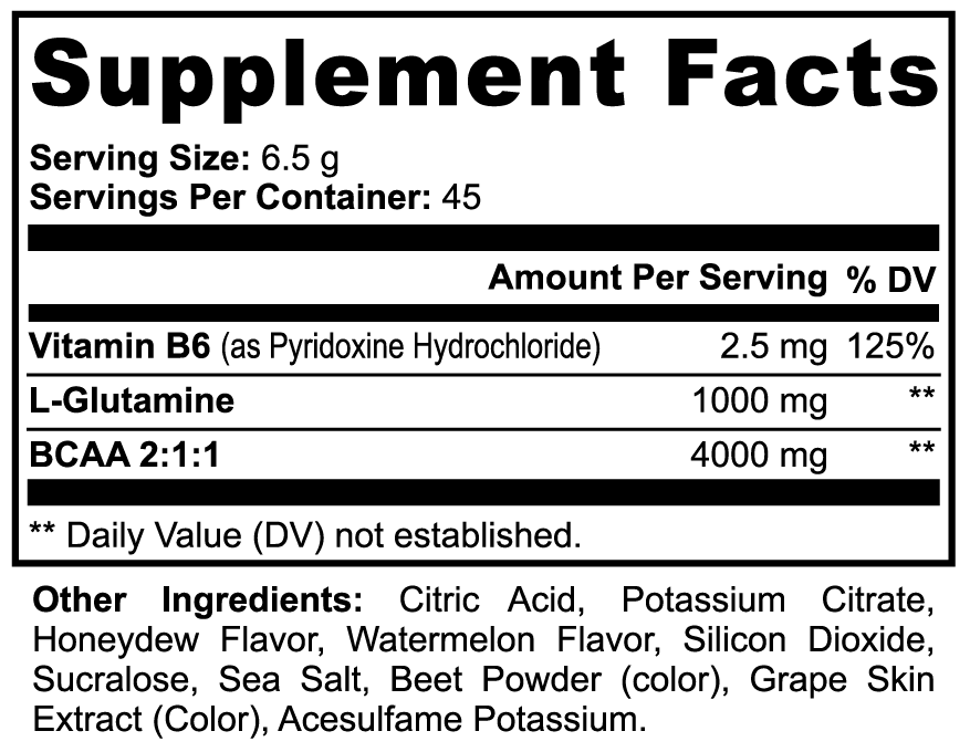 IRONSTATE BCAA Post Workout Powder (Honeydew/Watermelon) - full product