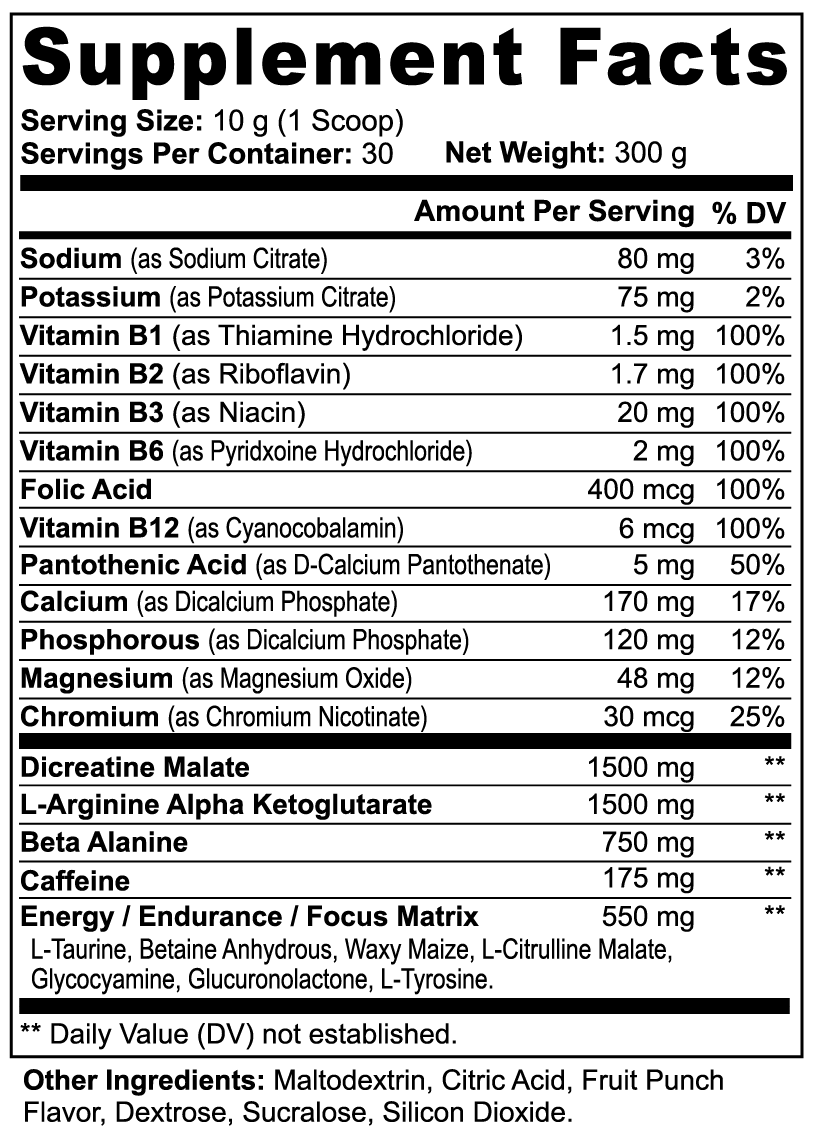 IRONSTATE Nitric Shock Pre-Forge Powder (Fruit Punch) - full product