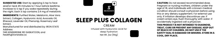 IRONSTATE Sleep Plus Collagen Cream - logo close-up