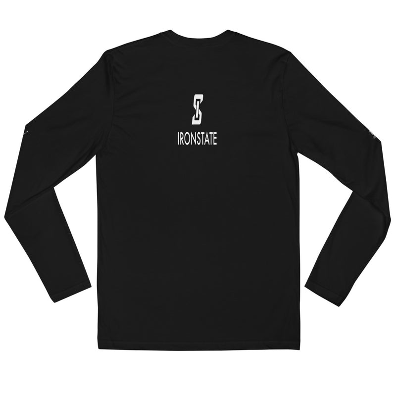 IRONSTATE Long Sleeve Fitted Crew BLACK - back view