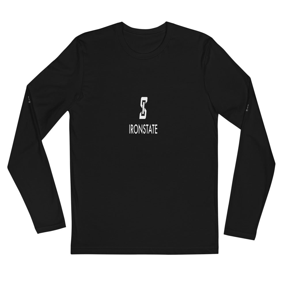 IRONSTATE Long Sleeve Fitted Crew BLACK - front view