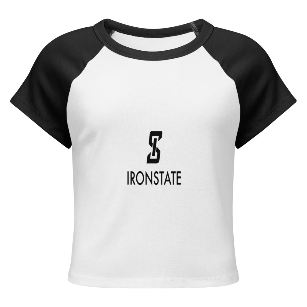 Ironstate Women’s Micro Rib Raglan Baby Tee - front view